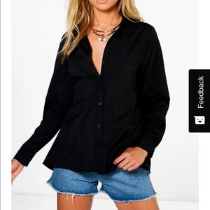 $10 OFF! open back black button up 😍